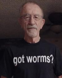 Howard Ferris with a t-shirt that a friend gifted him in 2023 on his birthday. (Photo by Cynthia Hayes)